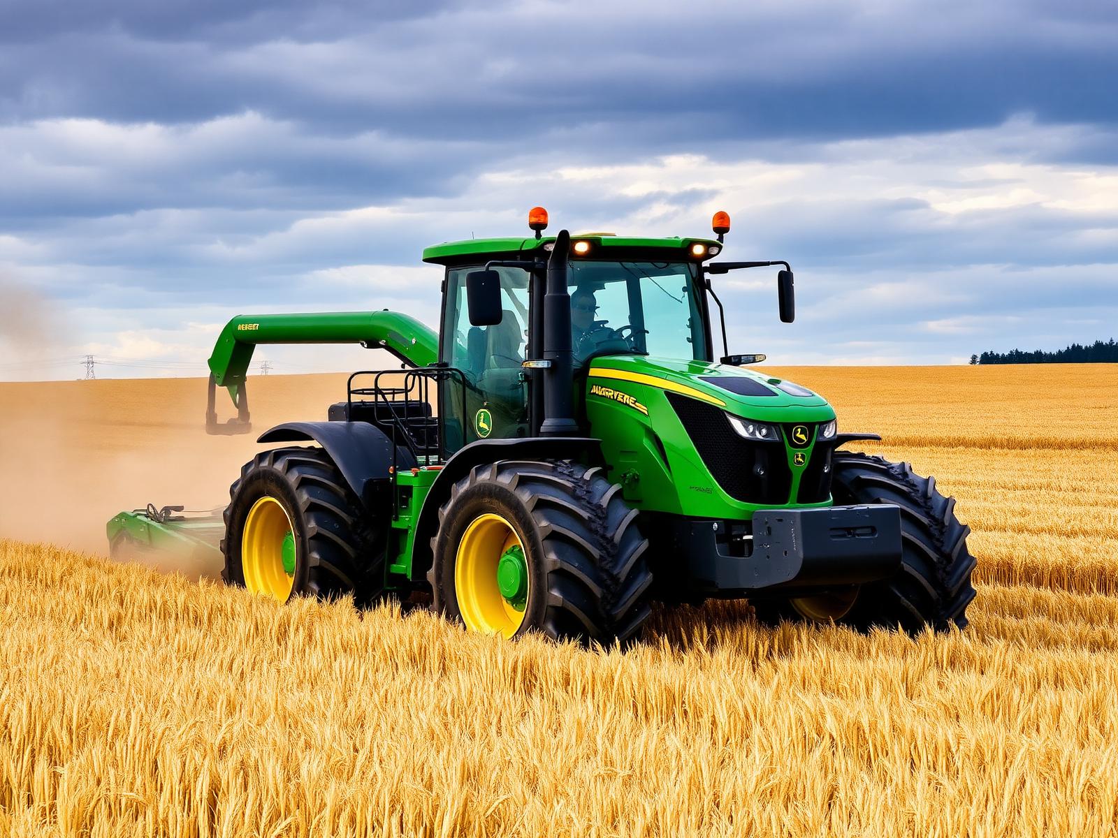 Traktor i sädesfält